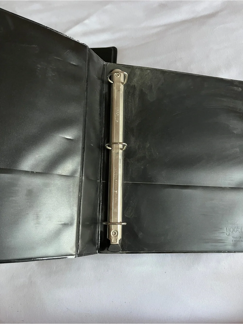 Yoobi Black 1-Inch 3-Ring Binder Set of 2 Clear Cover & Interior Pocket